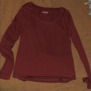 Plain red long sleeve shirt
